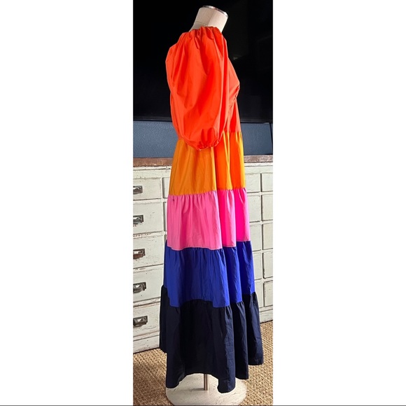 Anthropologie Farm Rio Tiered Colorblock Maxi Dress NWT New XXS - Picture 4 of 14